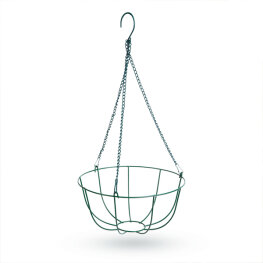 Cos Metalic Suspendat - pentru Ghivece - 25 x 13 cm - Verde