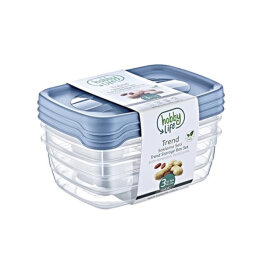 Set Cutii Dreptunghiulare de Depozitare - 0,6 L (3 buc.)