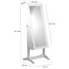Dulap Bijuterii cu Oglinda - 34 x 35,5 x 120 cm