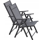 Scaun Pliabil de Gradina GardenLine - 60 x 58 x 100 cm - Gri - 2 buc