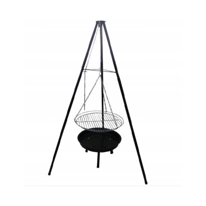 Suport Grill cu Gratar si Cos pentru Lemne - 95 x 95 x 147 cm