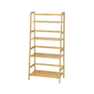 Raft de cărți din bambus cu 4 nivele - 57x30x120 cm