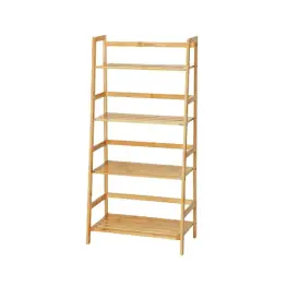 Raft de cărți din bambus cu 4 nivele - 57x30x120 cm
