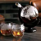 Glob Pământesc pentru Whiskey cu Set de Pahare și Accesorii