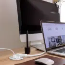 Priză încorporabilă ascunsă cu USB - alb