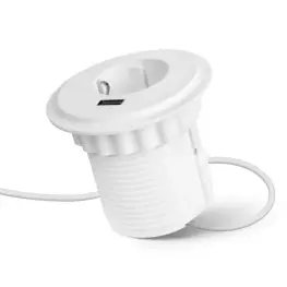 Priză încorporabilă ascunsă cu USB - alb