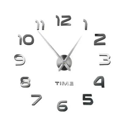 Ceas de perete DIY modern, autoadeziv - 60-130 cm - Argintiu