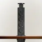Prelungitor Retractabil Ascuns - 4 Locuri - Negru Mat