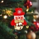 Decorațiune de Crăciun - Om de zăpadă cu clopoțel - 11 x 10 cm