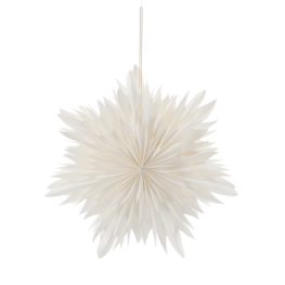 Steaua decorativă din hârtie albă, cu două straturi - 40 cm