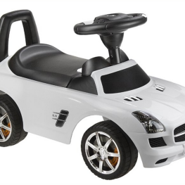 Masina de Impins Mercedes-Benz SLS AMG, alb - 60 x 22 x 38 cm