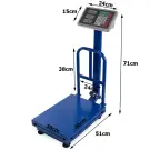 Cântar electronic de platformă cu capacitate de 100kg și afișaj LCD, alimentat cu acumulator