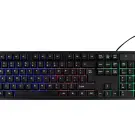 Tastatură gaming cu iluminare LED, rezistentă la apă, cu conectare USB - Negru