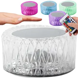Lampă de noapte cu efect de cristal RGB LED, reîncărcabilă prin USB și cu telecomandă