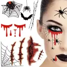 Tatuaje Temporare de Halloween cu Efecte de Sânge și Răni Dechise