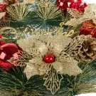 Coroană decorativă de Crăciun de 40 cm, cu ornamente colorate și mesajul Crăciun Fericit