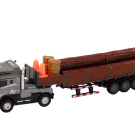 Camion Teren cu Remorcă și Tăieturi de Lemn - Cu Efecte Sonore și Luminoase