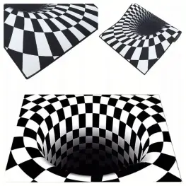 Covoraș de intrare cu iluzie optică 3D „Gaură Neagră”, 50x80 cm