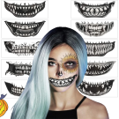 Tatuaj Temporar Halloween cu Model de Dinți de Monstru, Lavabil