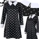 Costum de copii - Wednesday Addams, rochie neagră pentru Halloween