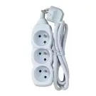 Prelungitor cu 3 prize, 1.5 metri, albă