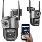 Cameră IP WiFi exterior cu 2 obiective, rotativă, 6MP, detecție mișcare