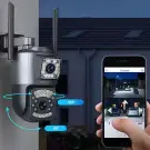 Cameră IP WiFi exterior cu 2 obiective, rotativă, 6MP, detecție mișcare