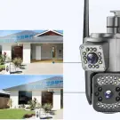 Cameră IP WiFi exterior cu 2 obiective, rotativă, 6MP, detecție mișcare