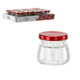 Borcan cu capac roșu 150ml (12 buc)