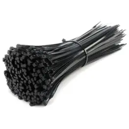 Coliere de fixare nylon 2,5x200mm, 100 bucăți, negre