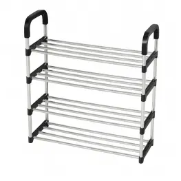 Raft pentru Pantofi 4 Niveluri – Metal și Plastic, 72 × 28 × 57 cm