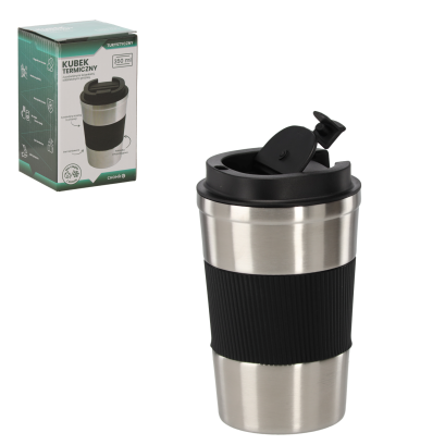Termos din inox 350ml cu capac negru
